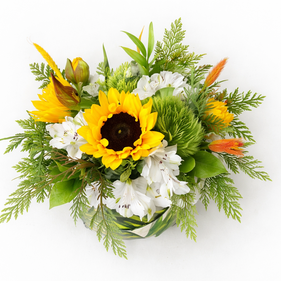 Fresh Sunflower Box Arrangement