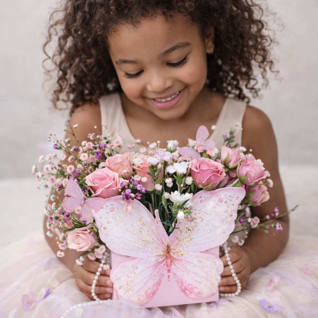 Butterfly Spring Floral Arrangement – Pink