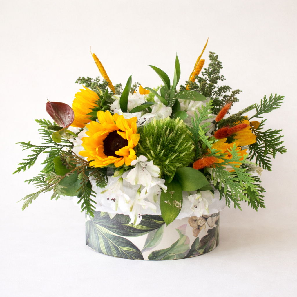 Fresh Sunflower Box Arrangement