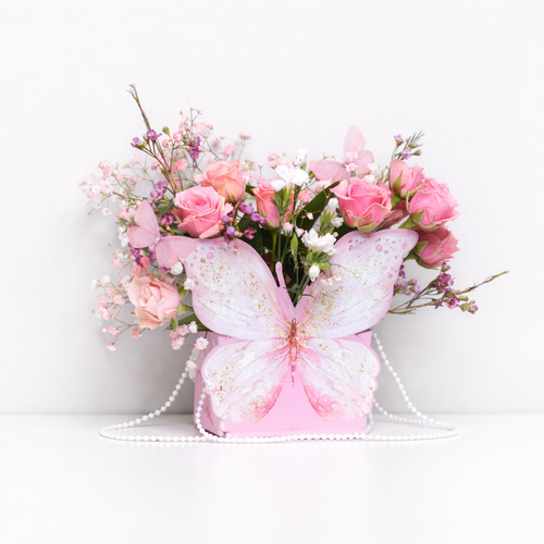 Butterfly Spring Floral Arrangement – Pink