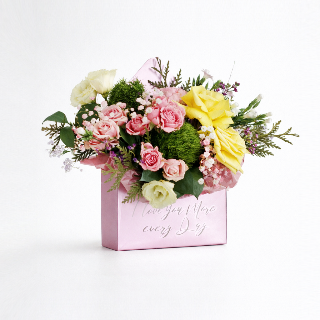 Metallic Pink Floral Envelope – Personalized Edition