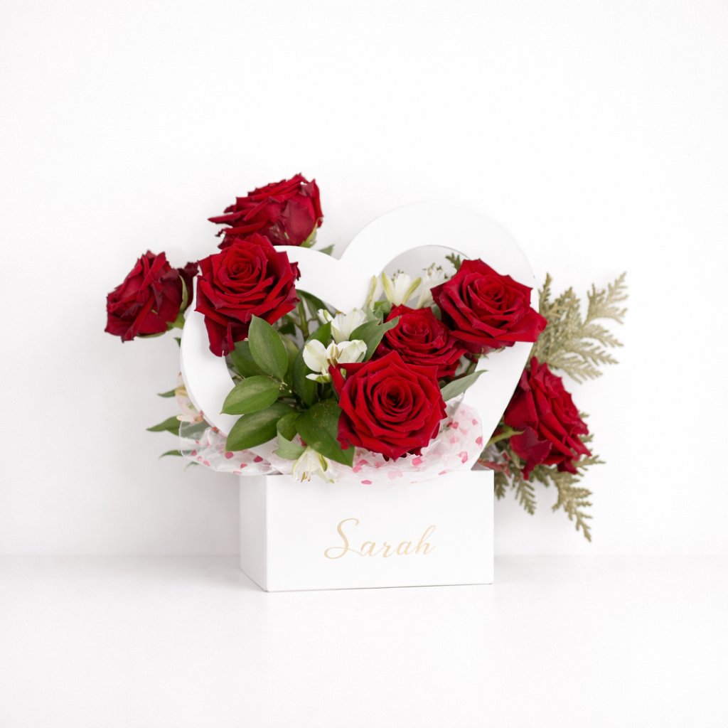 Personalized Floral Handbag Box – White